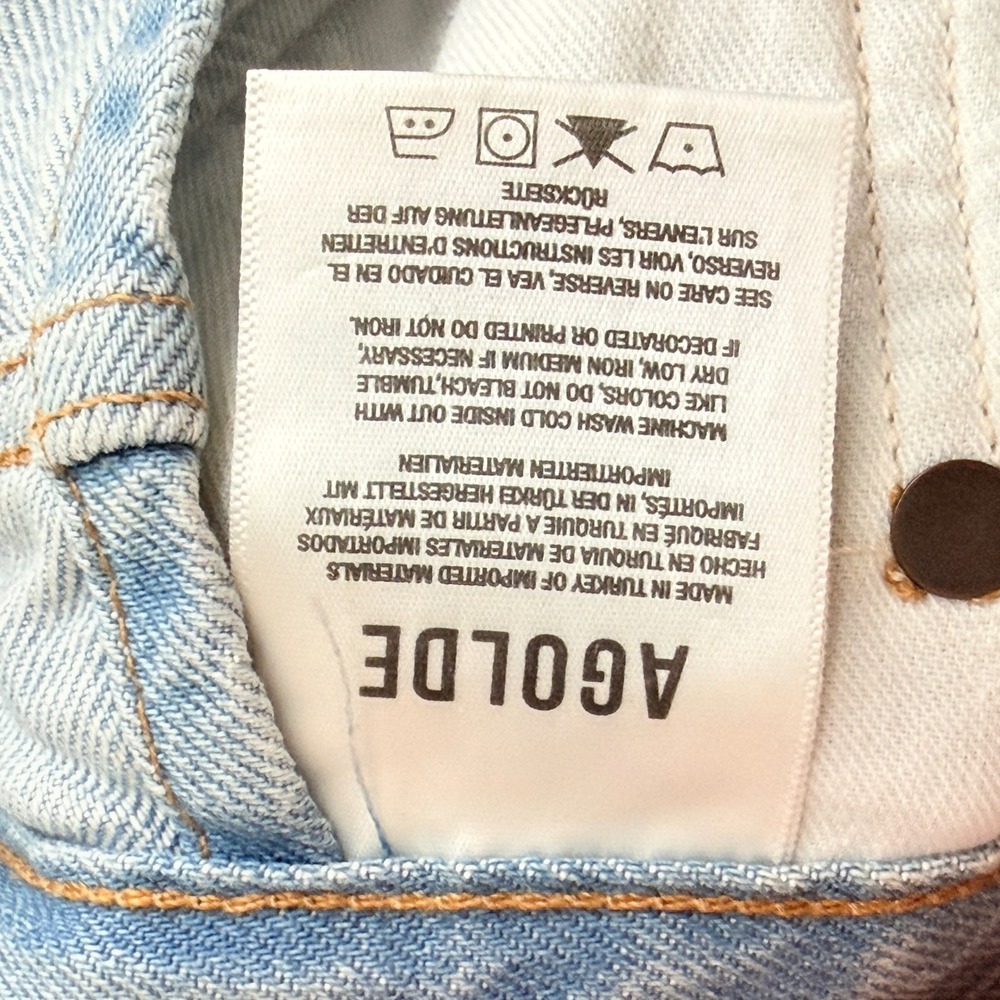 Agolde Light Wash Denim Jean Shorts - Picture 6 of 7